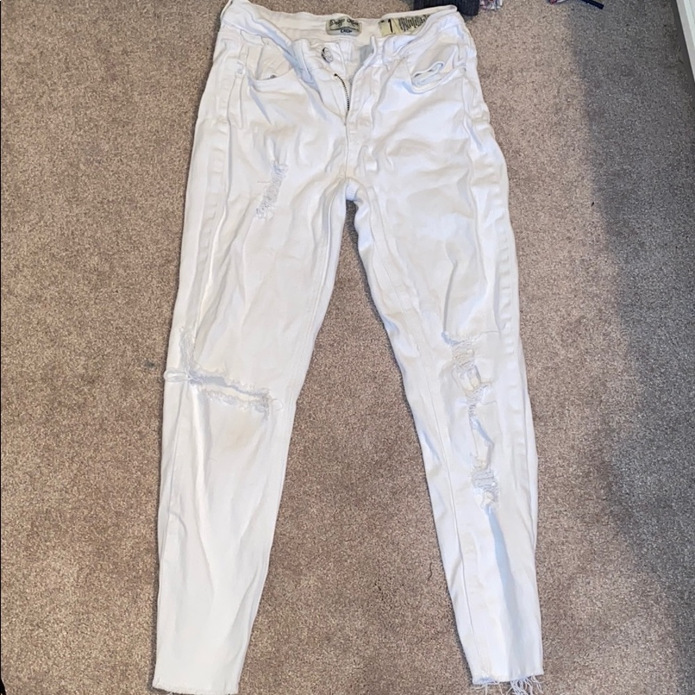 cropped ripped jeans